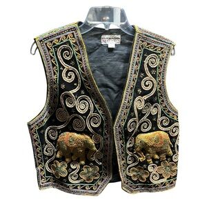 VTG Carol Horn 3D Elephant Boho Vest